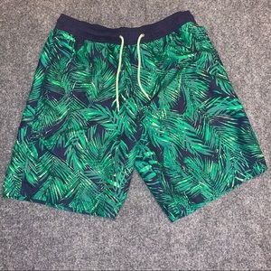 GAP green leaf swim shorts (size Large)